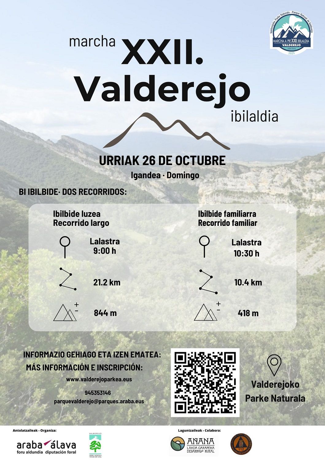 Cartel de la XXII Marcha a pie por Valderejo