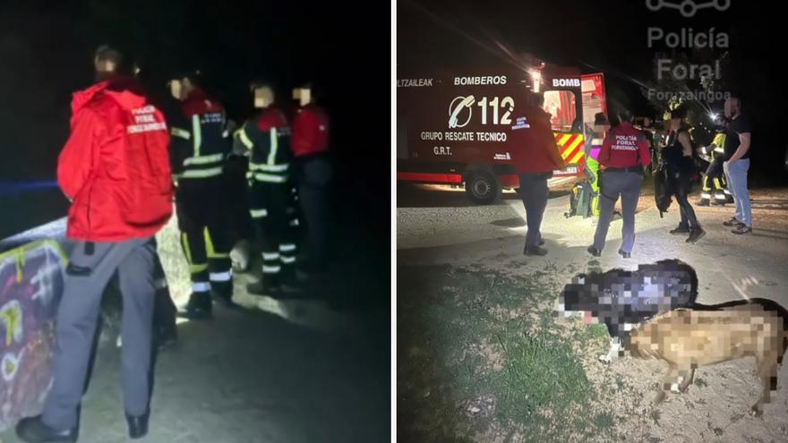 Rescate de dos mujeres y sus mascotas en la foz de Arbayún