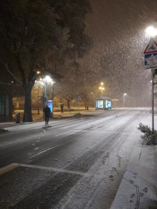 Imágenes de Pamplona y comarca este sábado cubiertas de nieve