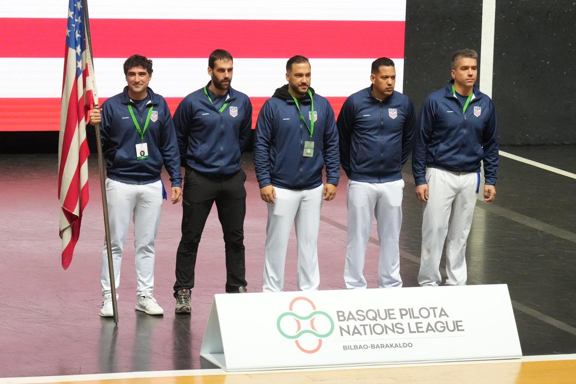 Inauguración de la Liga de Naciones de 36 metros en el frontón Bizkaia