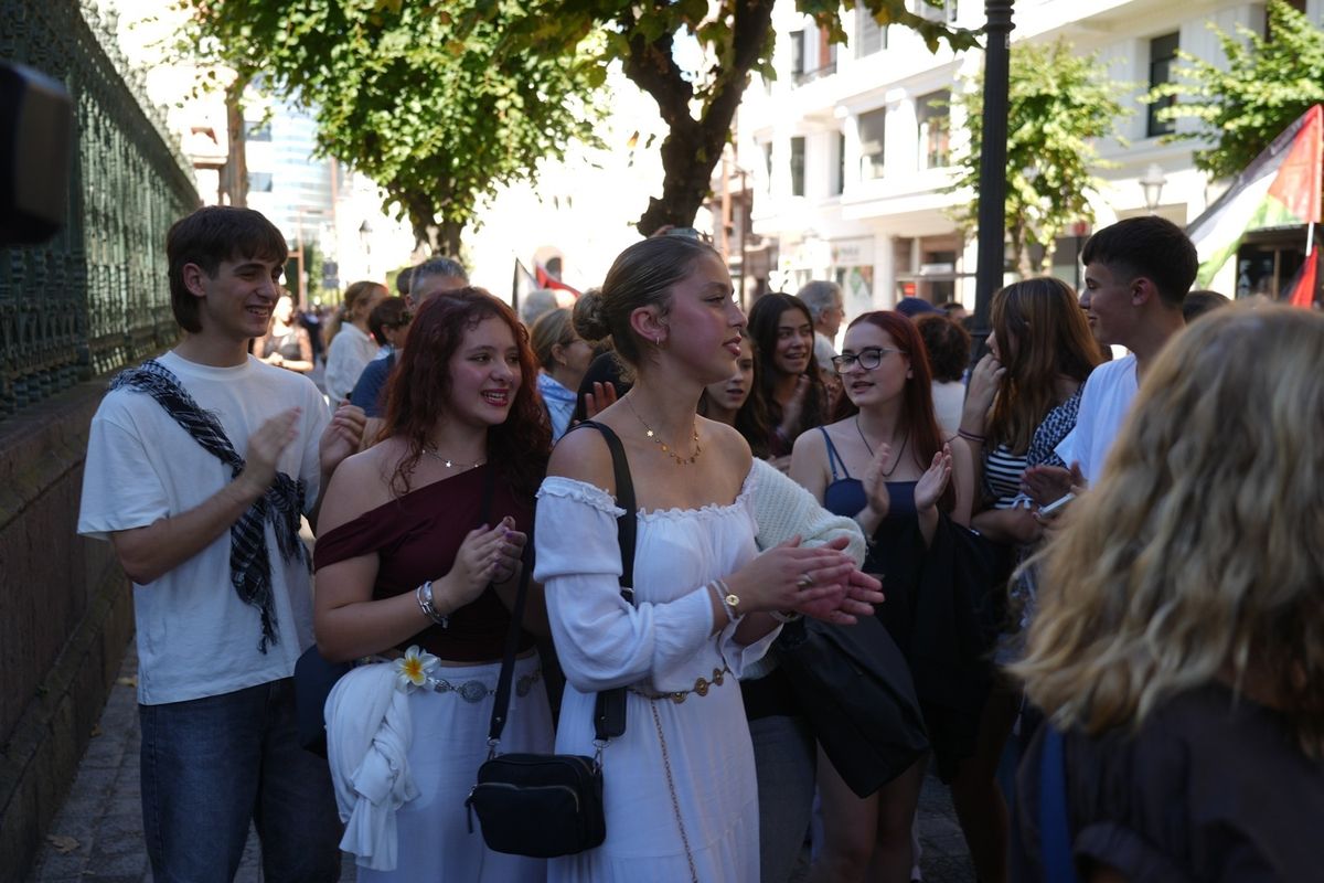 Manifestación en Bilbao en apoyo al pueblo palestino y a la flotilla