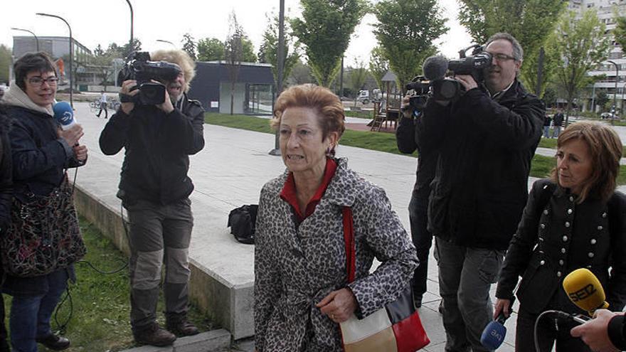 Maribel Beriáin, a su llegada al Palacio de Justicia.