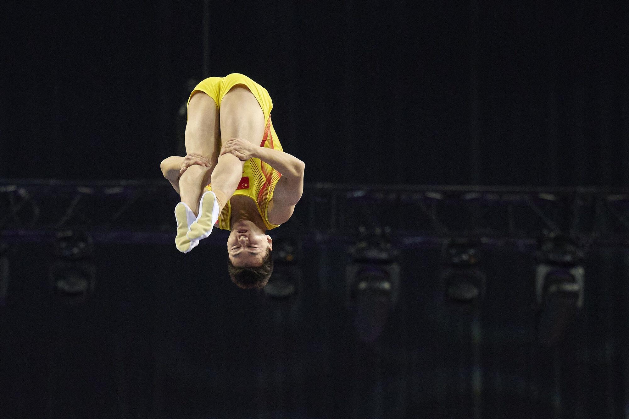 Las fotos más espectaculares del Mundial de gimnasia de trampolín en Pamplona