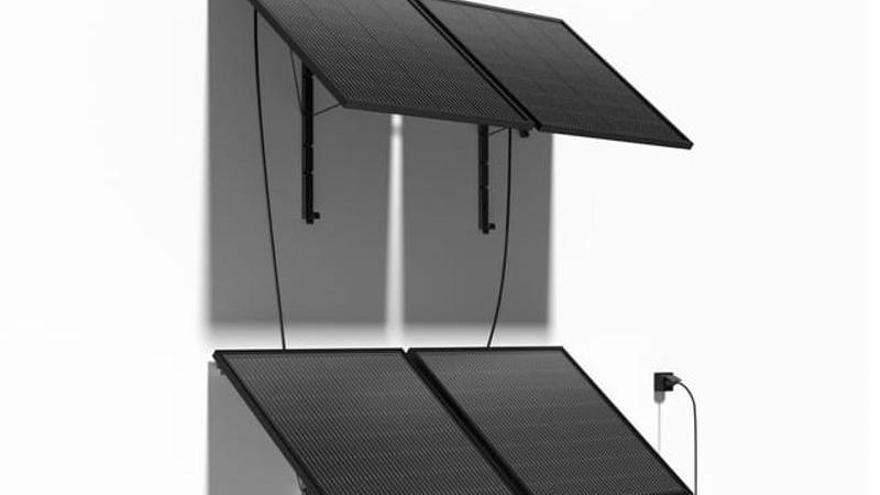 Vista del kit solar enchufable de Leroy Merlin