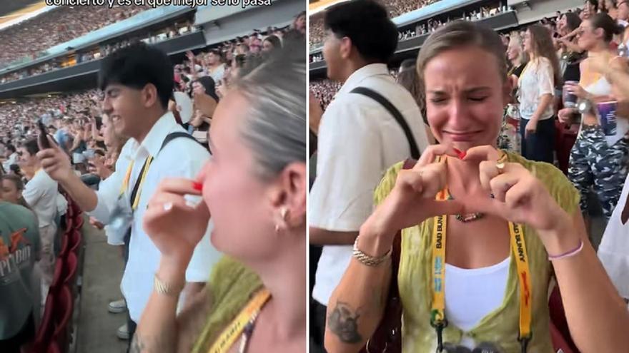 Graba a un chico que fue solo a un concierto de Bad Bunny y las redes la señalan: "Ella da más pena"