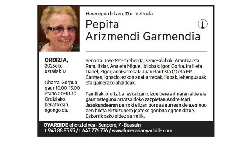 PEPITA ARIZMENDI GARMENDIA