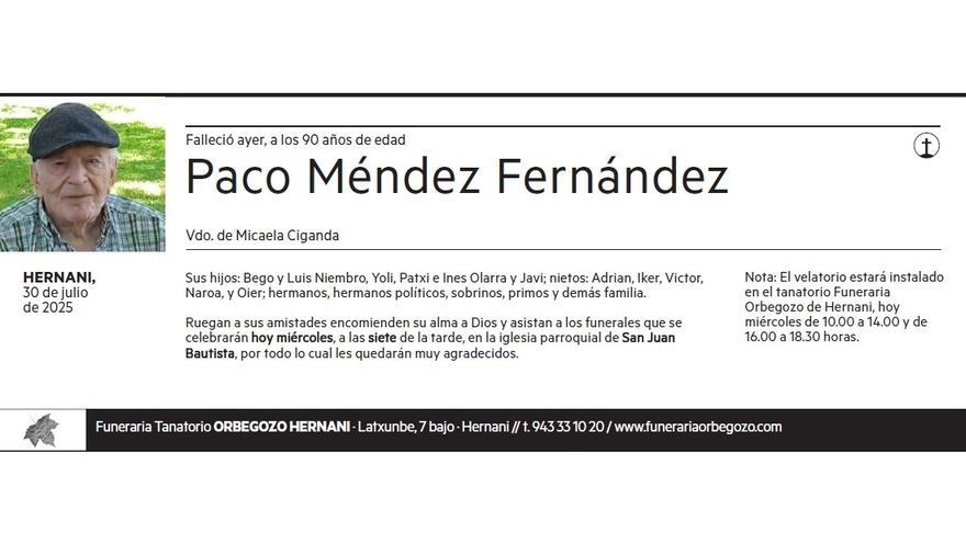 PACO MENDEZ  FERNANDEZ