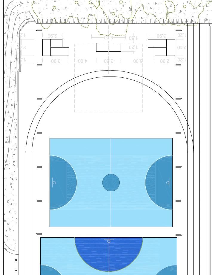 Zona donde estará ubicado el skate-park de Getaria dentro del polideportivo.