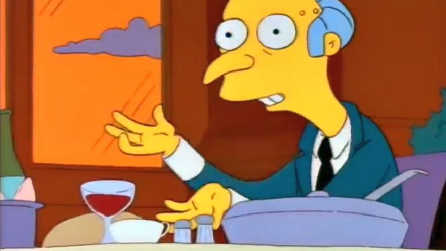Mr. Burns, uno de los personajes de los Simpson