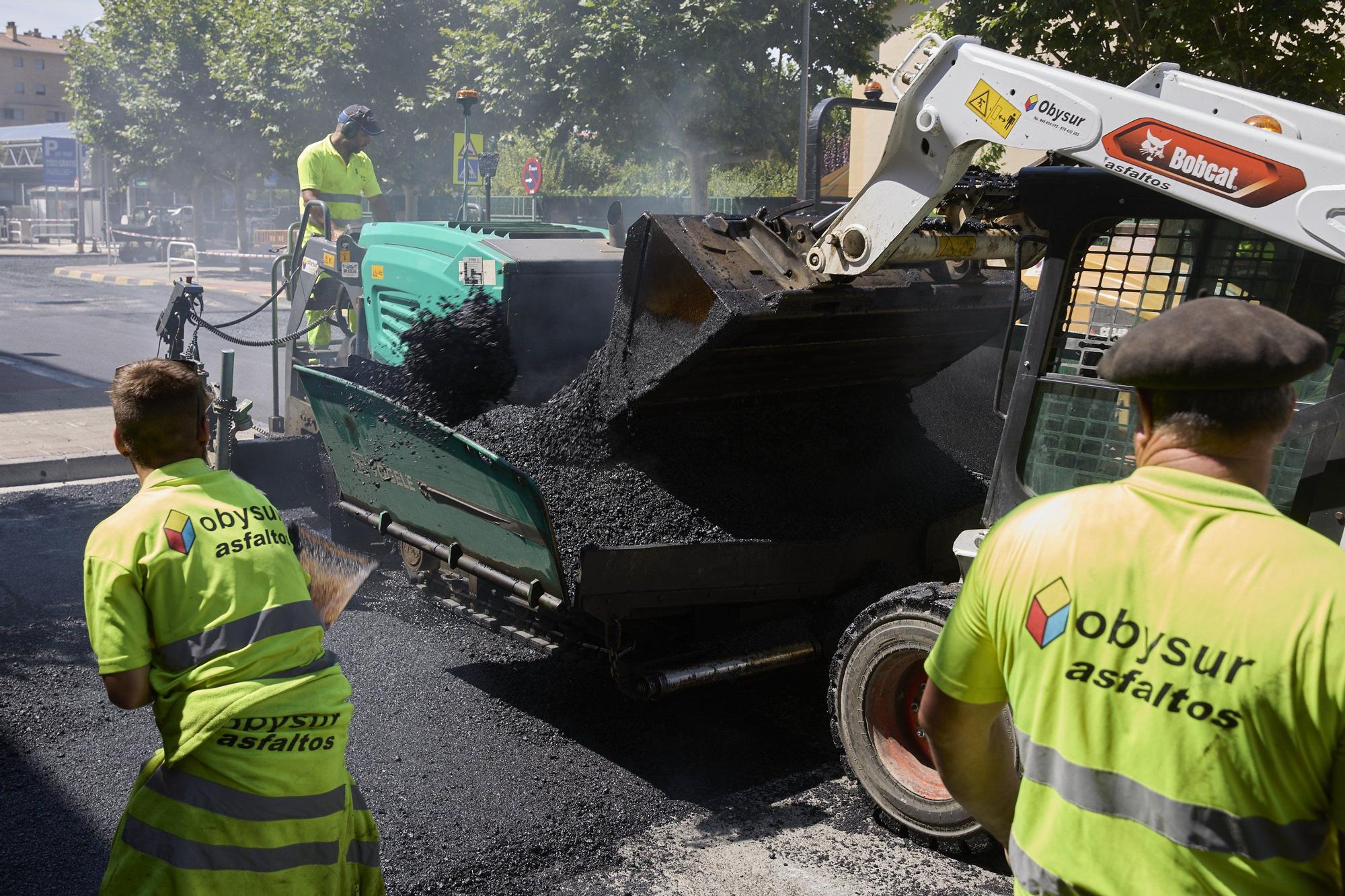 Fotos de las obras en Pamplona, que no descansa ni en verano