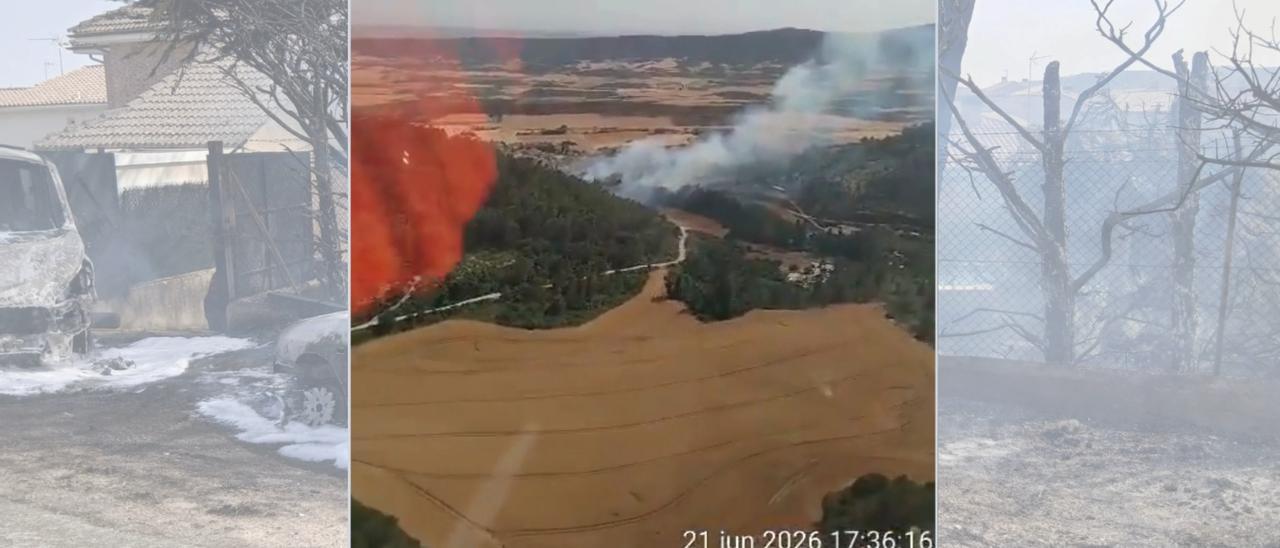 El incendio de Mañeru, visto desde el aire