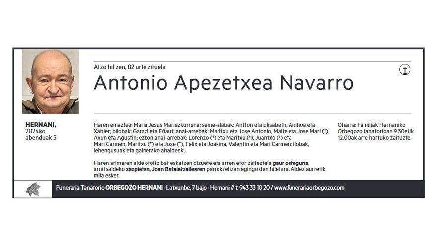 ANTONIO APEZETXEA NAVARRO