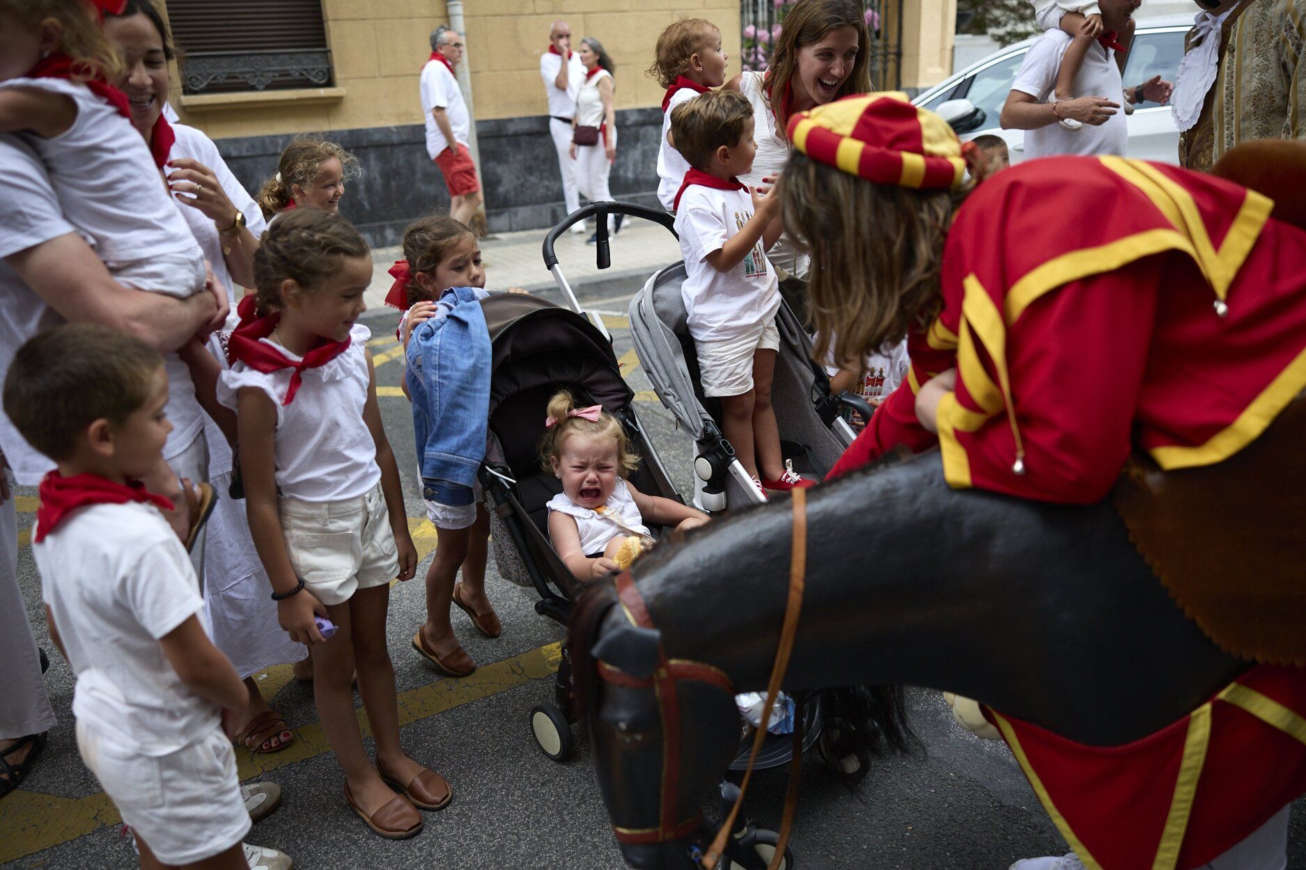Imágenes de la primera salida de la Comparsa de Gigantes estos Sanfermines