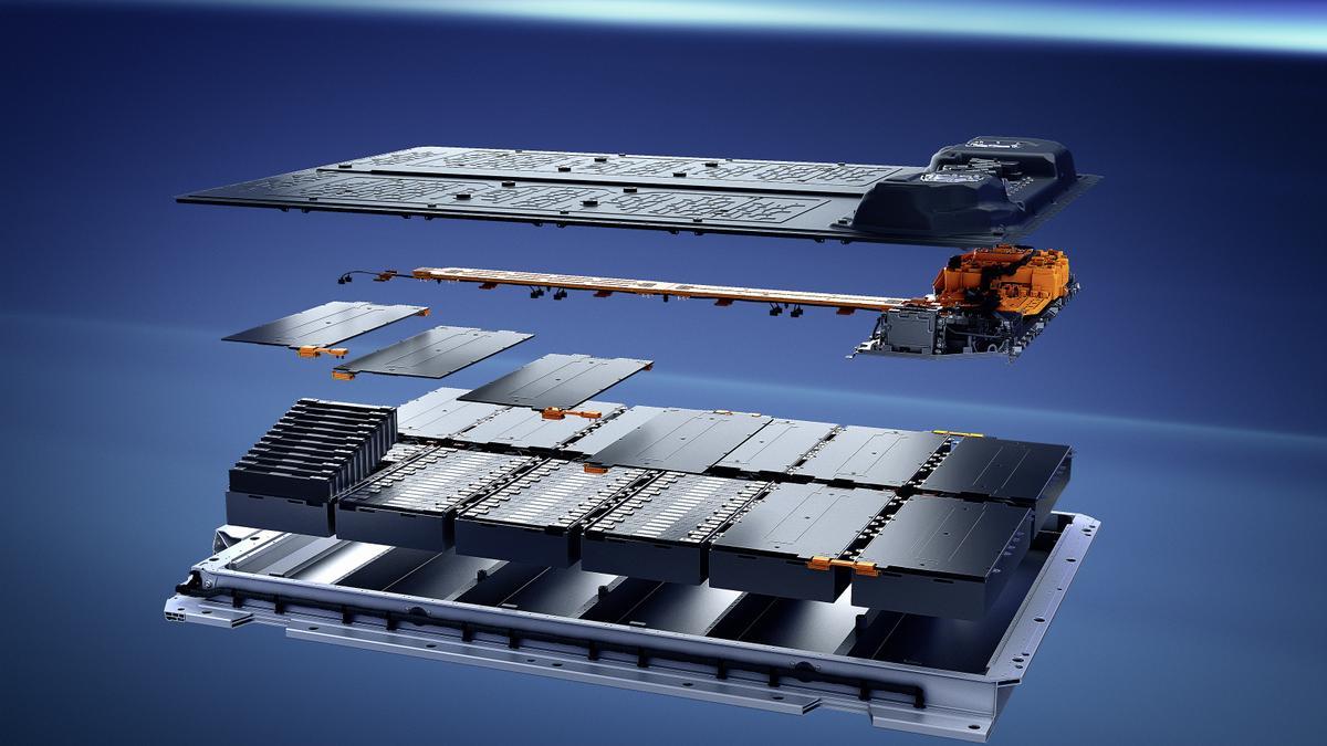 Batería de un vehículo eléctrico.