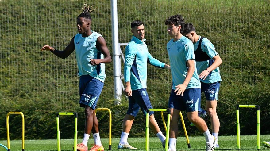 Entrenamiento del Athletic tras el partido ante el Borussia