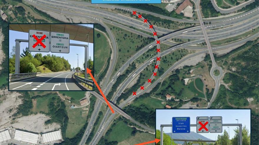 El enlace de Larretxipi entre la AP-8 y la GI-20 permanecerá cerrado entre el 6 y el 9 de enero