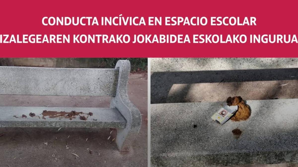 Imágenes difundidas por el Ayuntamiento de Aoiz en redes con los malolientes &#039;pasteles&#039;.