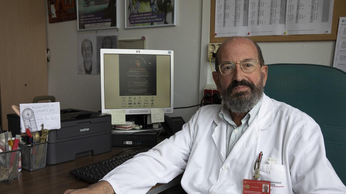Carlos Bardají Pascual, durante una entrevista con este periódico en 2022, cuando era jefe de Cirugía Pediátrica del HUN