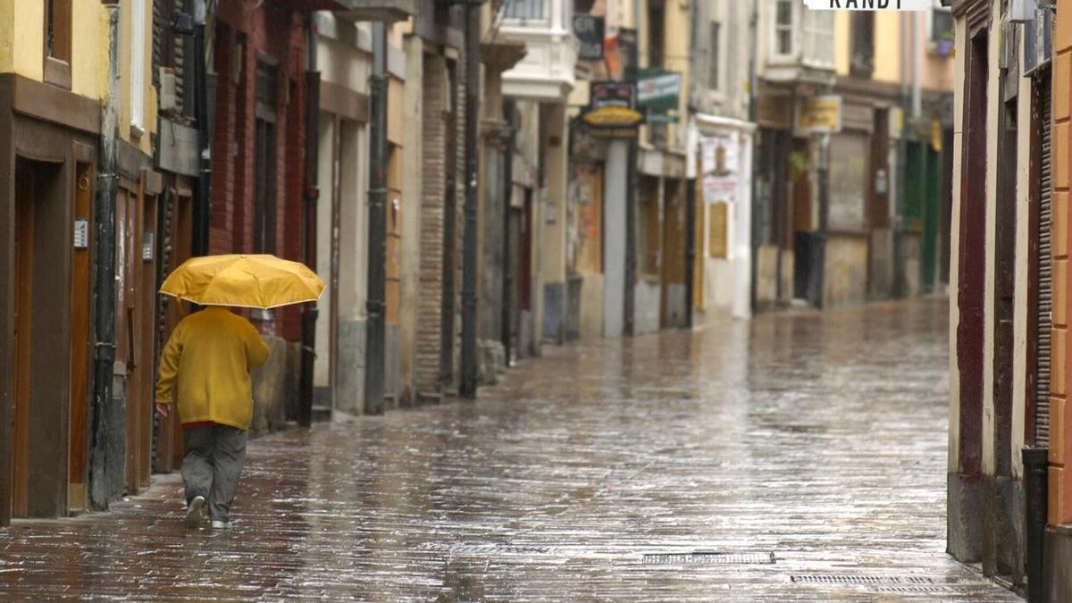 Un día lluvioso y frío en Vitoria