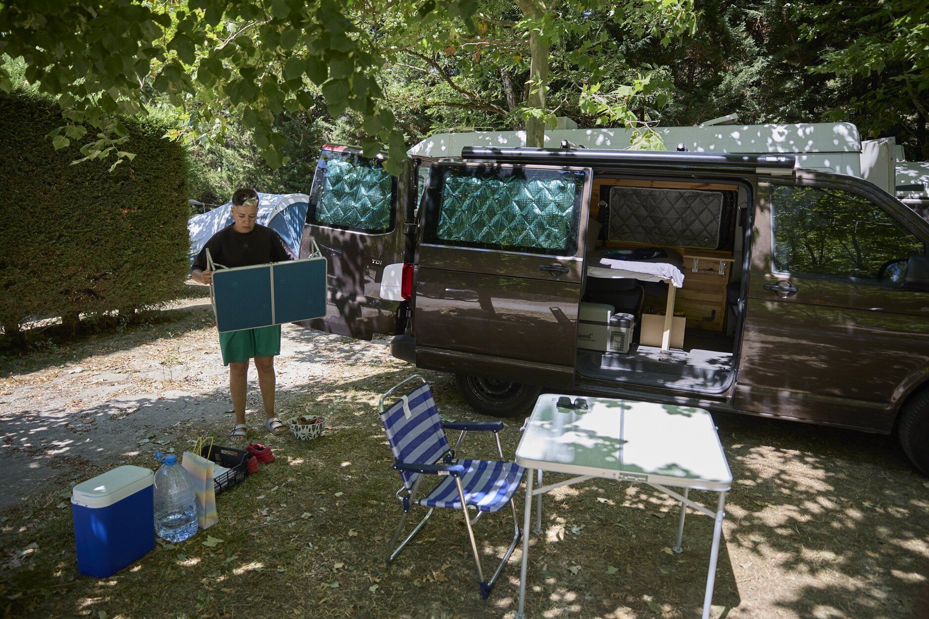 Fotos de turistas en el camping Murkuzuria en Esparza de Salazar