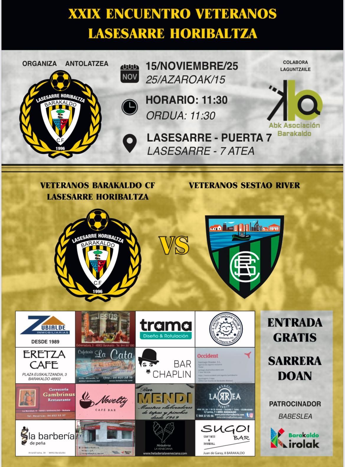 Cartel de la jornada del sábado