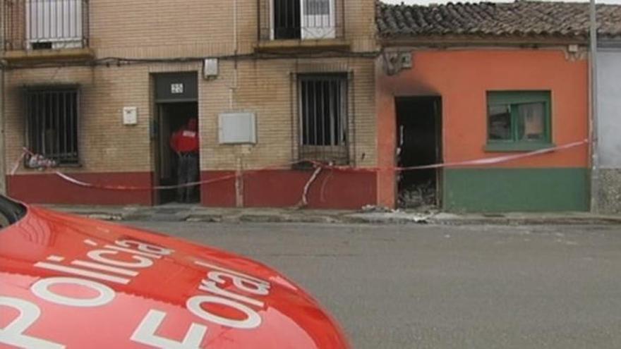Estado de la vivienda tras el fuego.