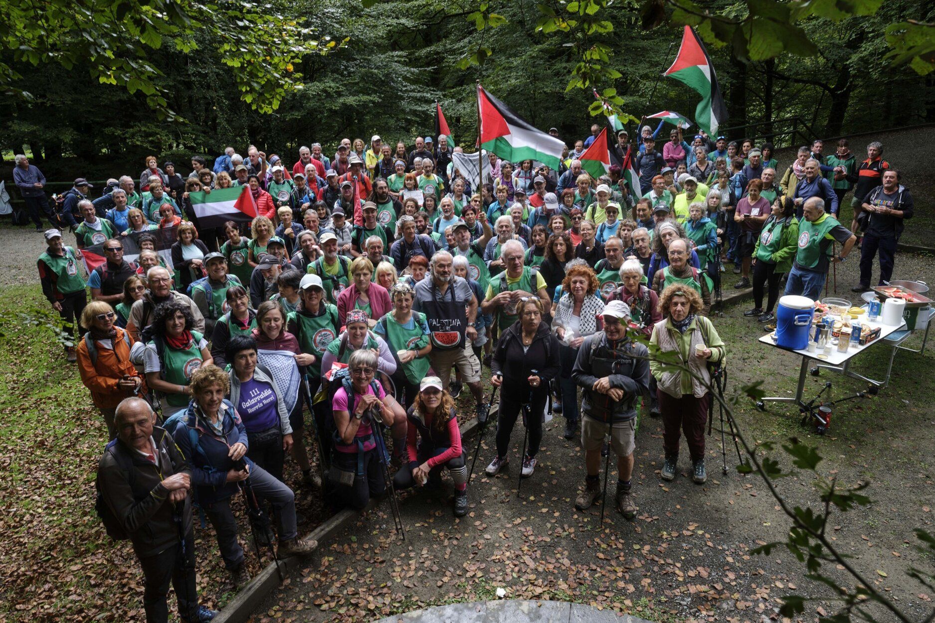Fotos de la séptima etapa de la marcha propalestina por Navarra, desde Eltzaburu hasta Doneztebe