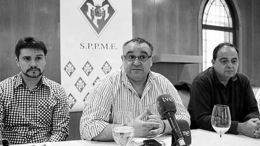 Unai Lerga, Juan Luis Amaro y Guillermo Rubio, del sindicato SPPME.