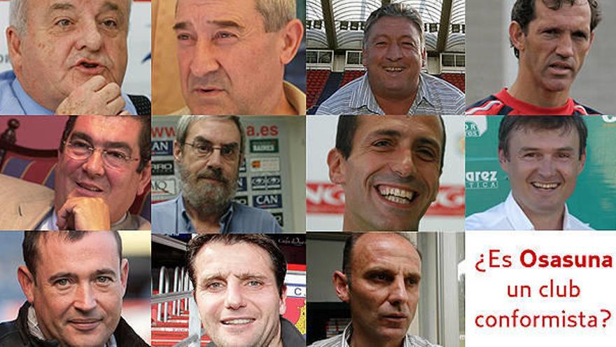 Izco, Alzate, Rípodas, Goiko, Miranda, Martínez de Zúñiga, Puñal, Trzeciak, Ruiz de Erenchun, Palacios y Martín González responden a la pregunta ¿Es Osasuna un club conformista?