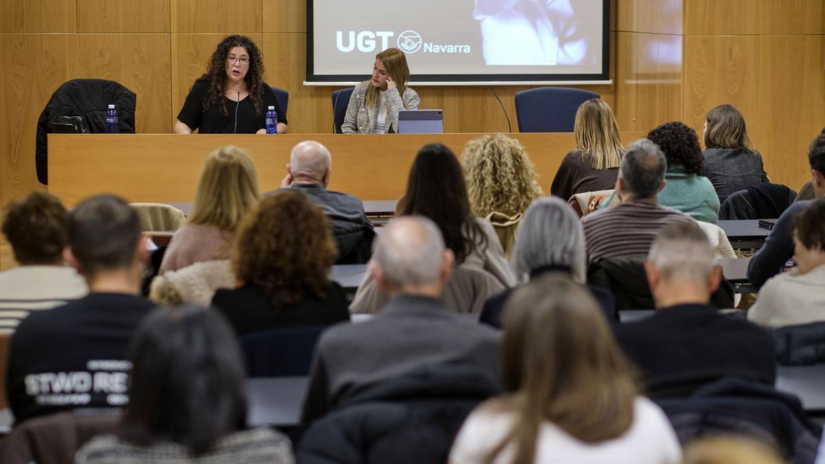 Rueda de prensa de Medea Gracia, responsable del Área de Mujeres Confederal de UGT, en el marco de los actos del 25 de noviembre