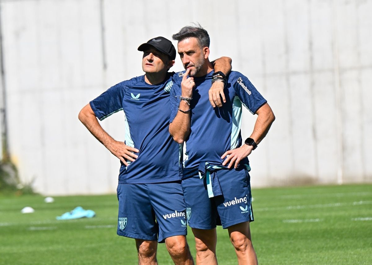 Entrenamiento del Athletic tras el partido ante el Borussia