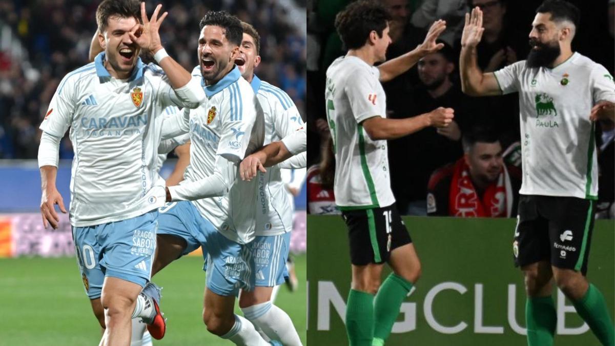 Martín y Villalibre celebran sus goles de este fin de semana.