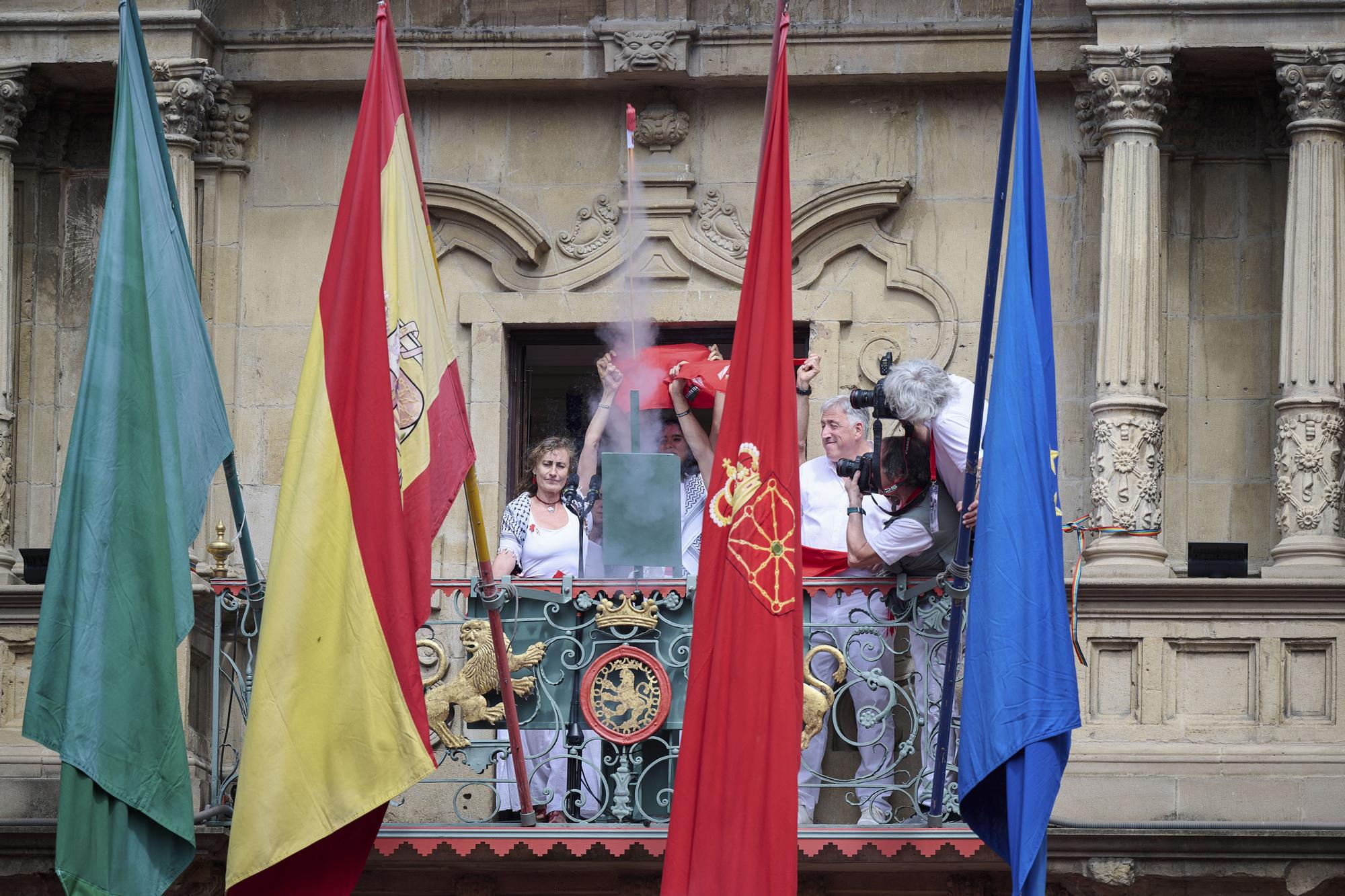 Fotos del  Chupinazo de San Fermín 2025 en Pamplona: ¡La fiesta más internacional se enciende con un grito solidario por Palestina!