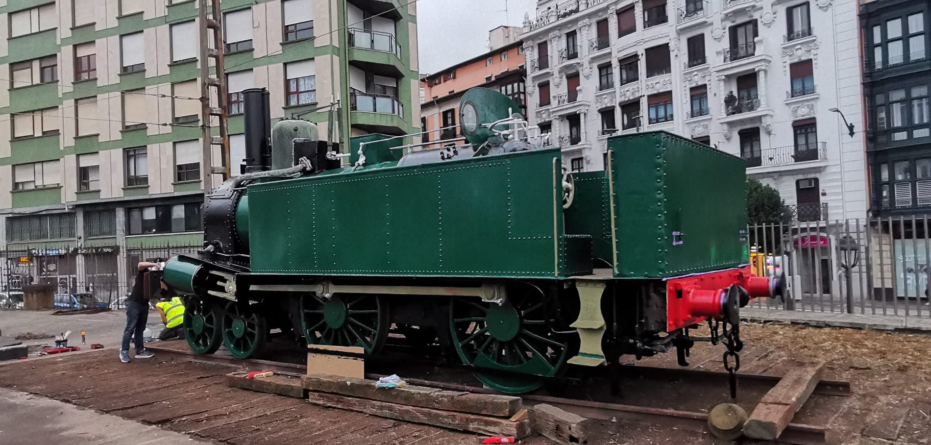 La locomotora tras la restauración.