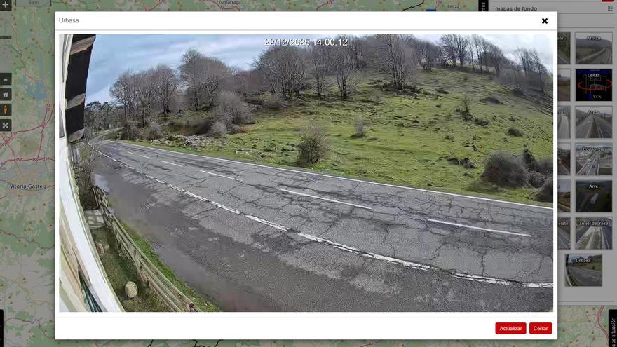 Una nueva cámara en el puerto de Urbasa permite conocer el estado de la carretera en tiempo real