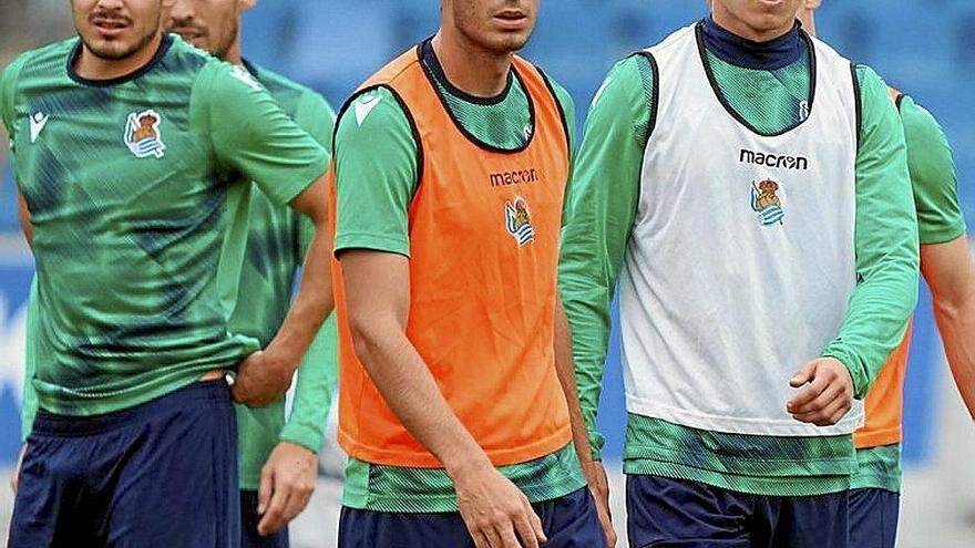 Gorosabel, López y Guridi, durante un entrenamiento. Foto: R. Plaza