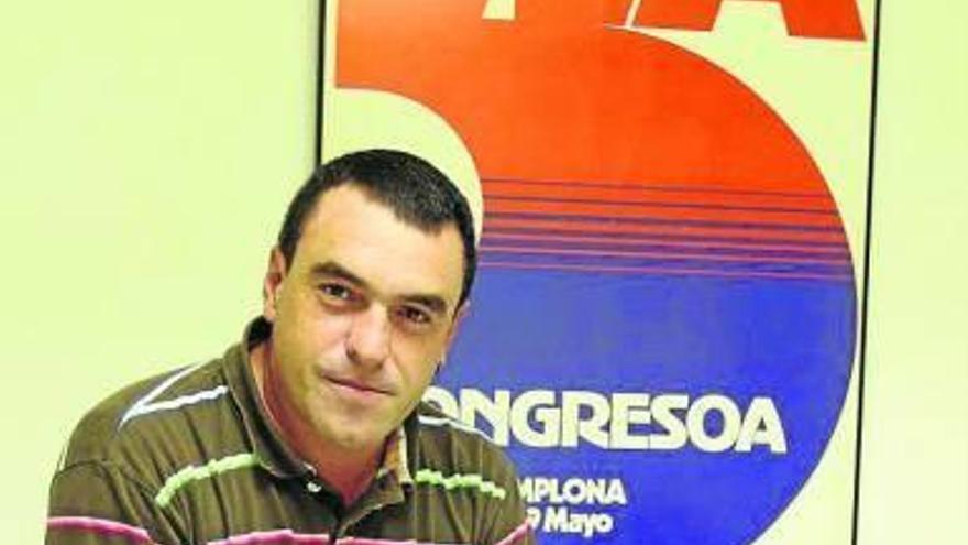 Joseba Villarreal, en la sede bilbaina de ELA.