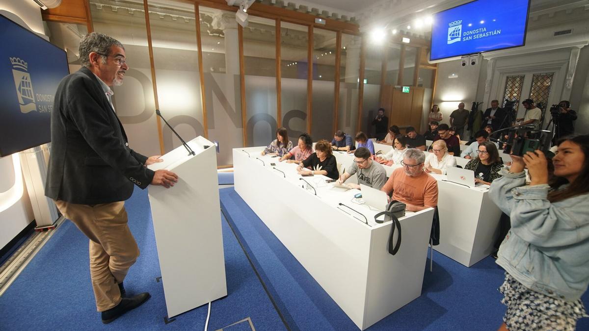 Goia en la rueda de prensa previa al desayuno