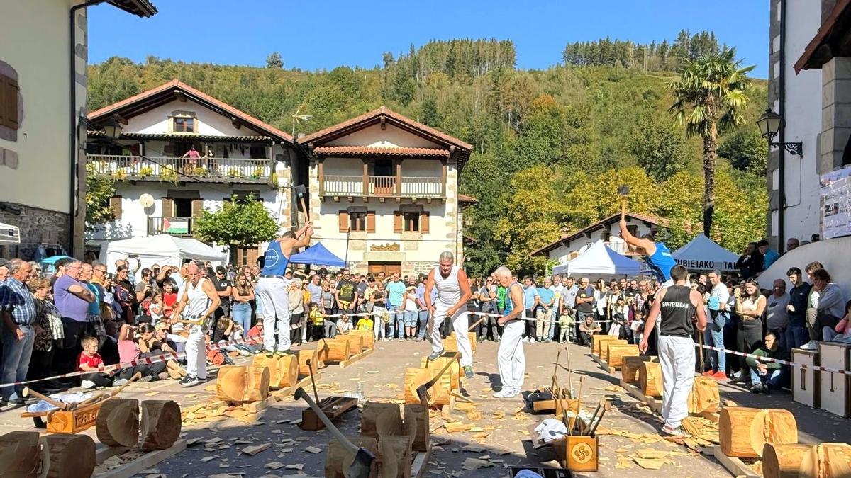 Gran afición por los aizkolaris en Malerreka.