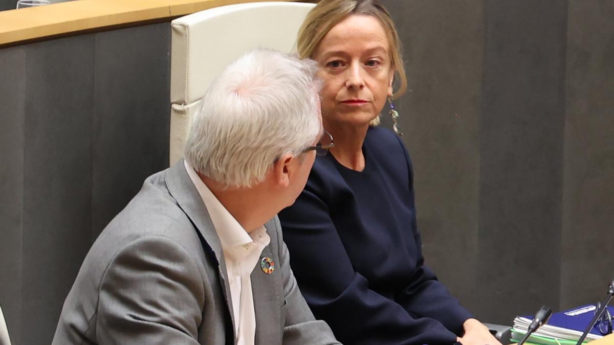 La diputada general de Gipuzkoa, Eider Mendoza, este miércoles en las Juntas Generales.