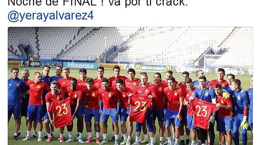 El detallazo de la sub 21 con Yeray antes de la final