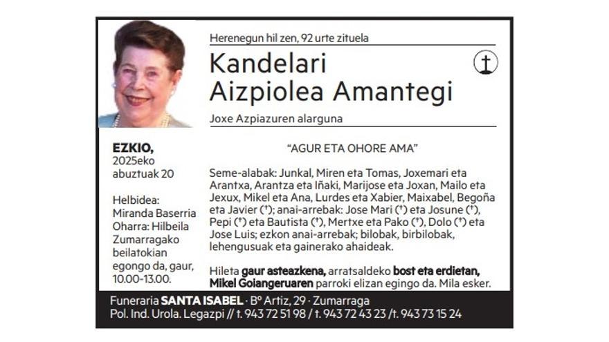 Kandelari Aizpiolea Amantegi