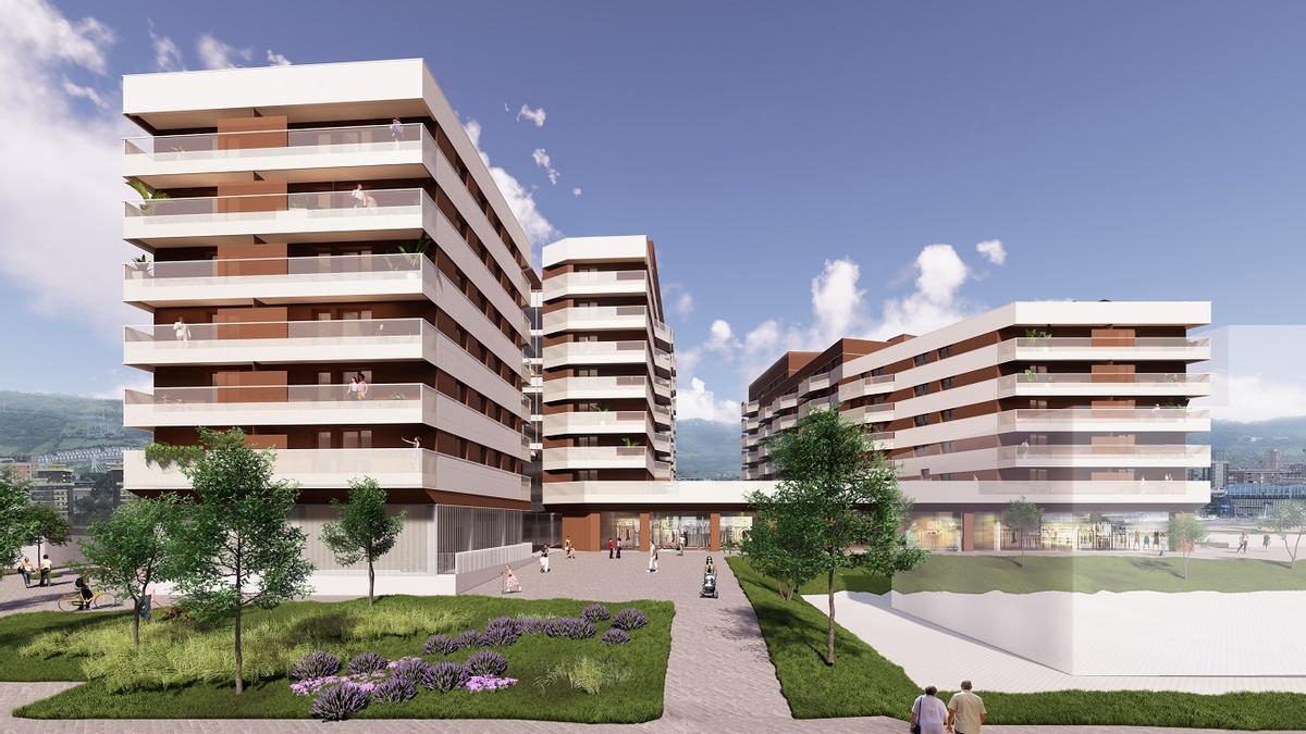 Vista de los edificios Zorrozaurre Homes II, con 160 viviendas.
