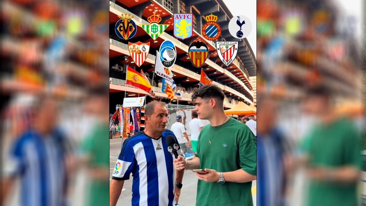 Aficionado txuriurdin realizando el test junto a Jesús Baños
