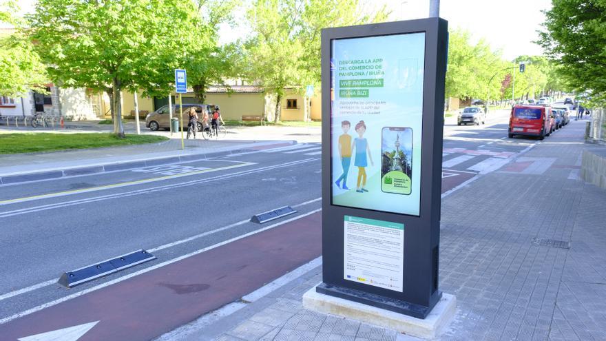 Siete nuevos mupis digitales promocionan Pamplona como destino turístico
