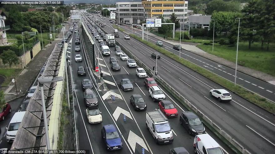 Solucionadas las retenciones kilométricas en La Avanzada dirección Getxo