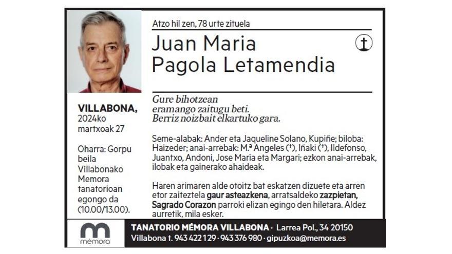 JUAN MARIA PAGOLA LETAMENDIA