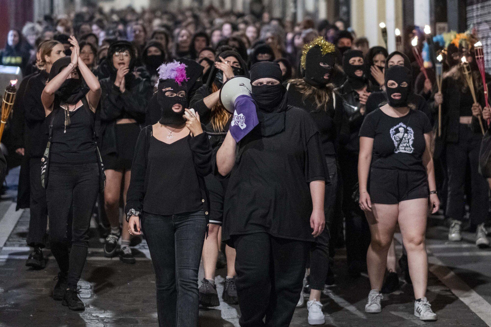 Manifestación nocturna en Pamplona contra las agresiones sexuales