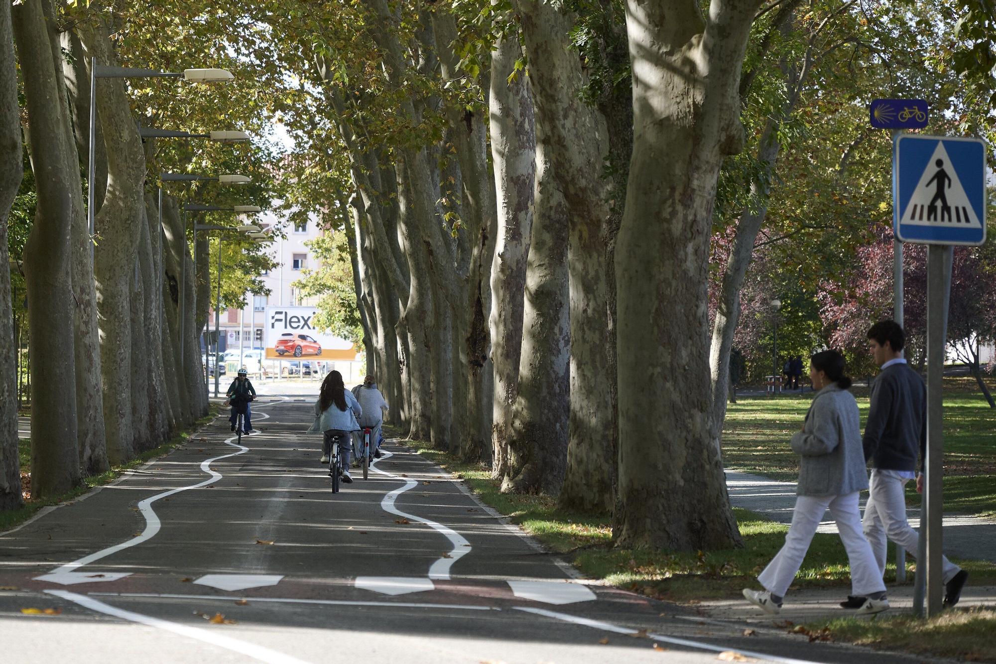 Fotos de las líneas serpenteantes de la carretera de la Universidad de Navarra