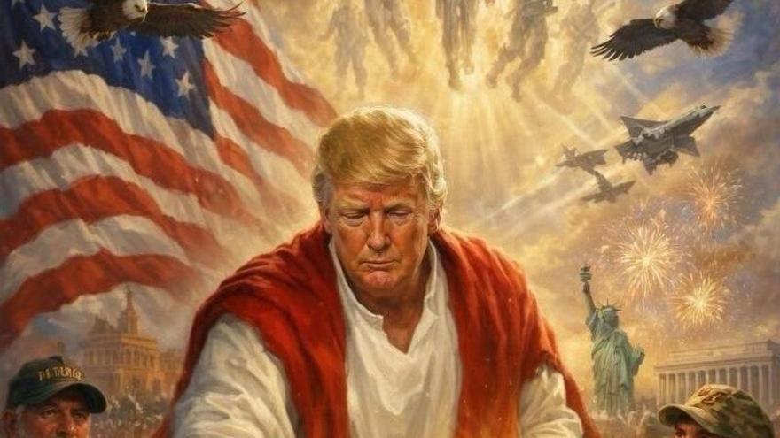 Trump se retrata como Jesucristo tras arremeter contra el papa